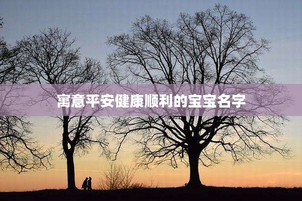 寓意平安健康顺利的宝宝名字