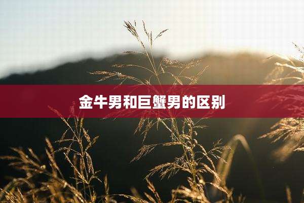 金牛男和巨蟹男的区别