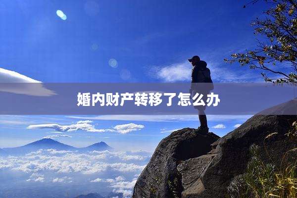 婚内财产转移了怎么办
