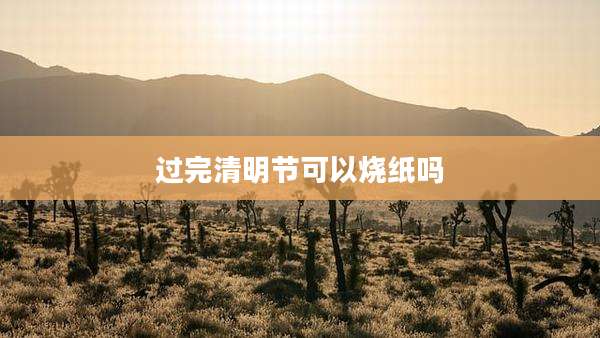 过完清明节可以烧纸吗