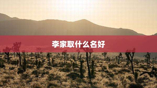 李家取什么名好
