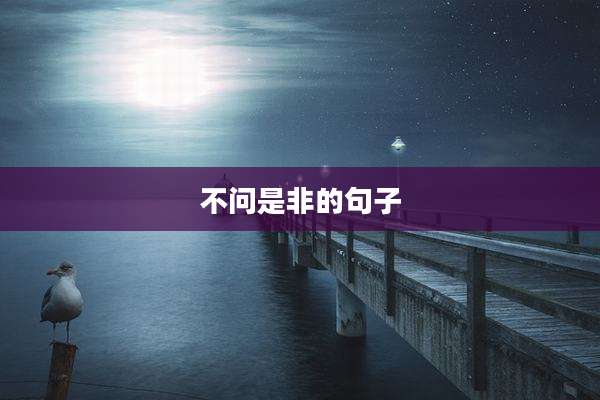 不问是非的句子
