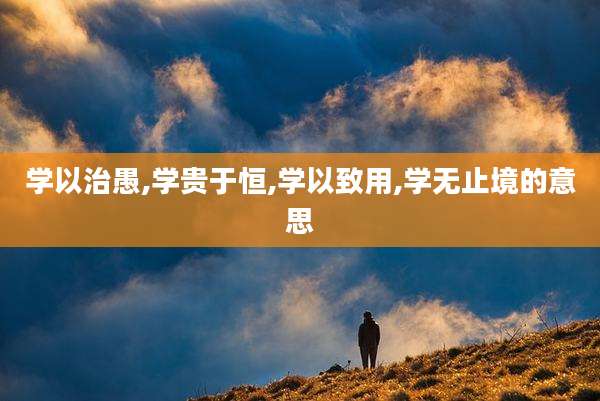 学以治愚,学贵于恒,学以致用,学无止境的意思