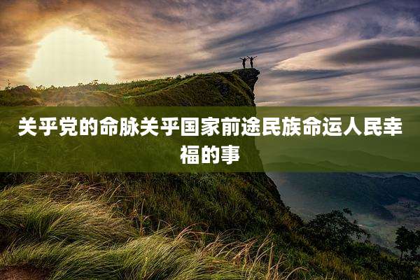 关乎党的命脉关乎国家前途民族命运人民幸福的事