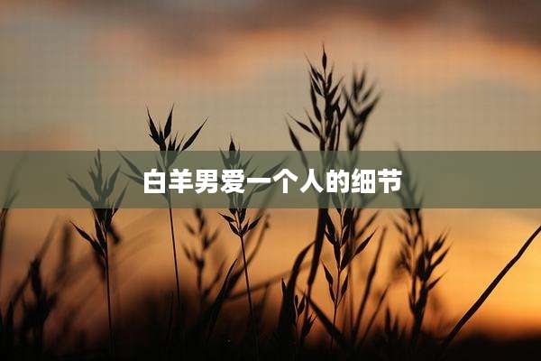 白羊男爱一个人的细节