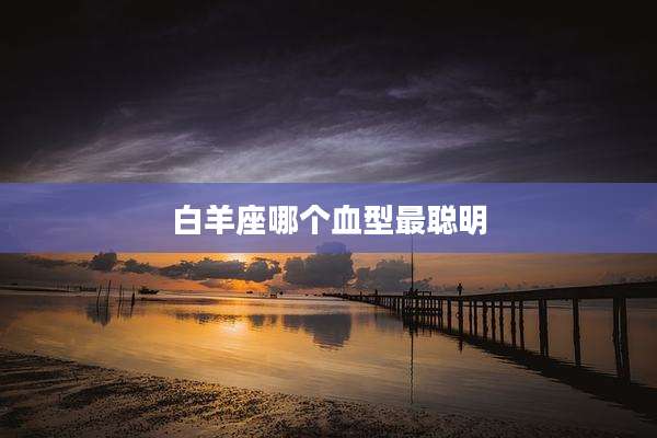 白羊座哪个血型最聪明
