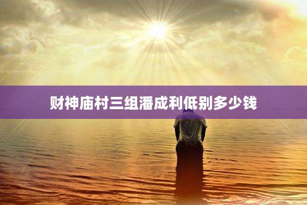 财神庙村三组潘成利低别多少钱