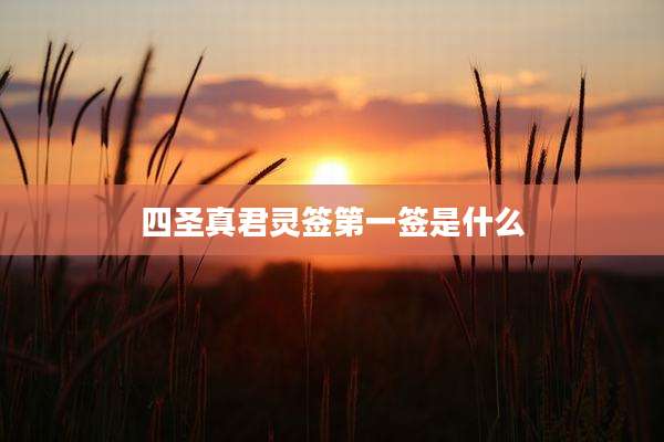 四圣真君灵签第一签是什么
