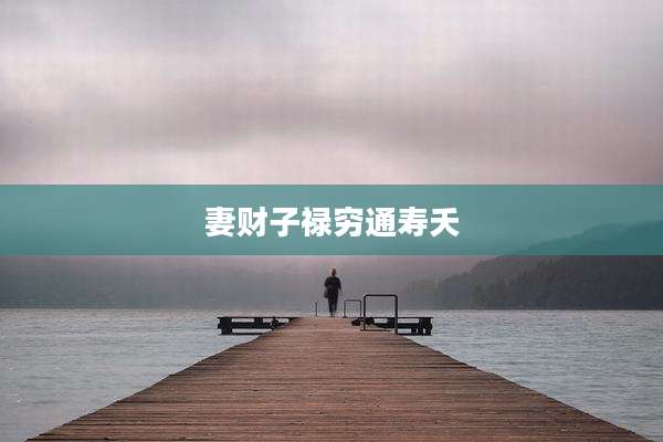 妻财子禄穷通寿夭
