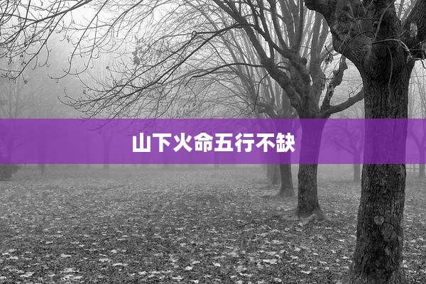 山下火命五行不缺