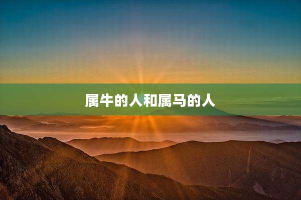 属牛的人和属马的人