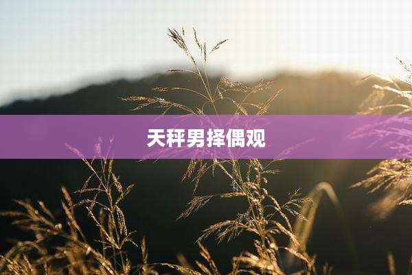 天秤男择偶观
