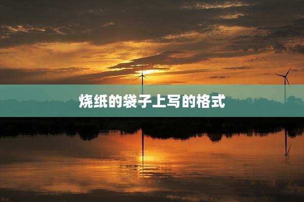 烧纸的袋子上写的格式
