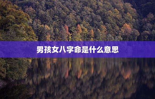 男孩女八字命是什么意思