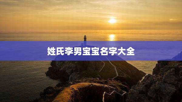 姓氏李男宝宝名字大全