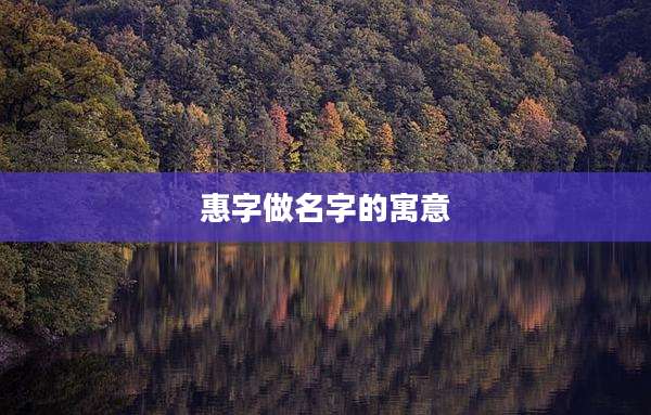 惠字做名字的寓意