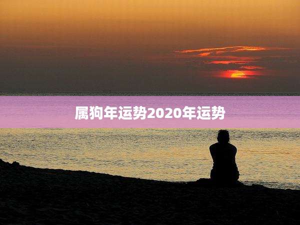 属狗年运势2020年运势