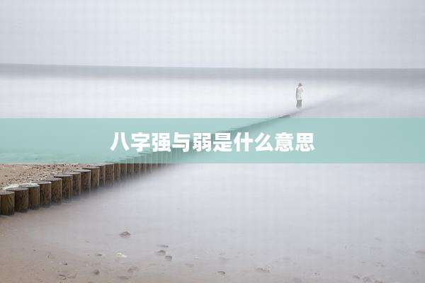 八字强与弱是什么意思