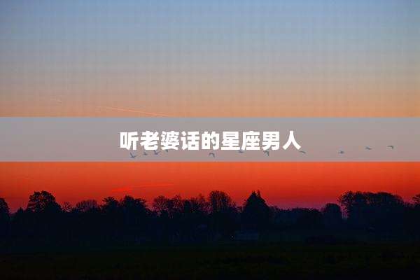听老婆话的星座男人