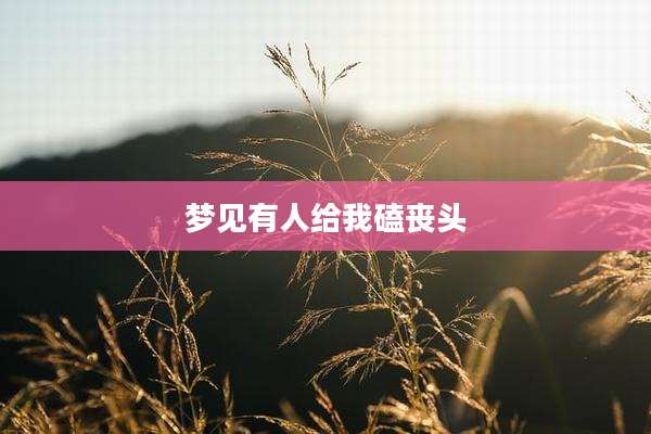 梦见有人给我磕丧头