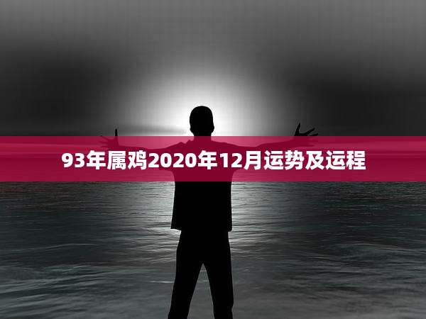 93年属鸡2020年12月运势及运程