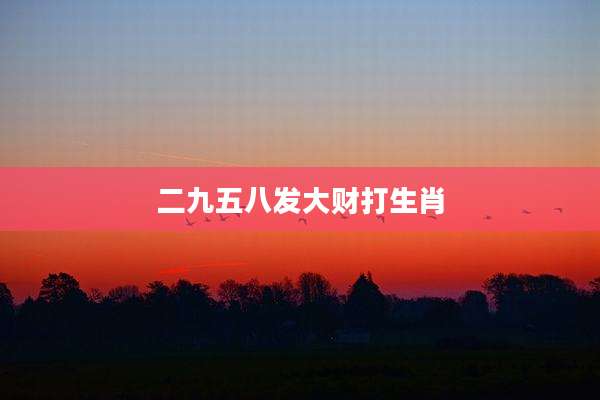 二九五八发大财打生肖