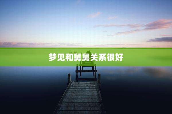 梦见和舅舅关系很好