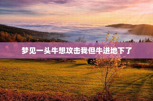 梦见一头牛想攻击我但牛进地下了