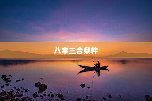 八字三合条件
