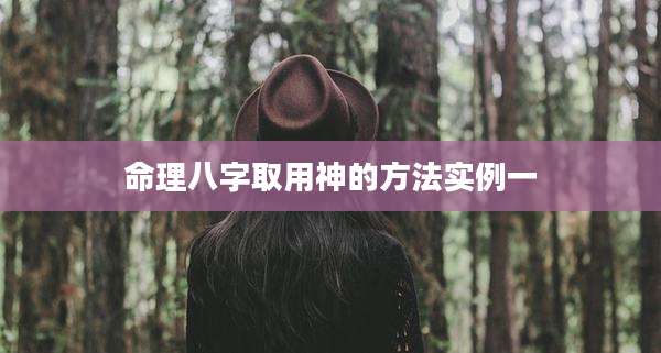 命理八字取用神的方法实例一