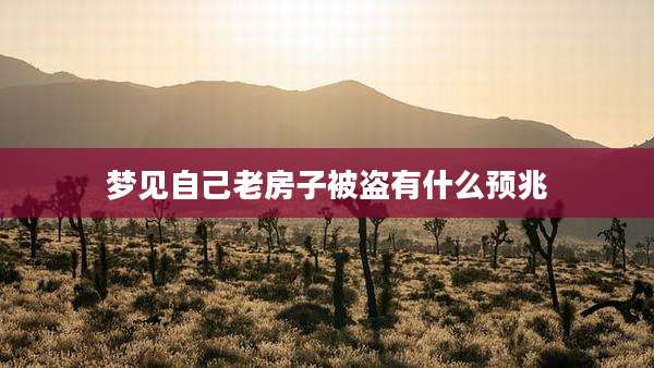 梦见自己老房子被盗有什么预兆