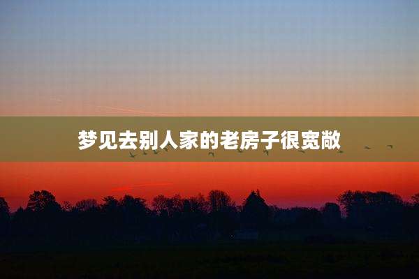 梦见去别人家的老房子很宽敞