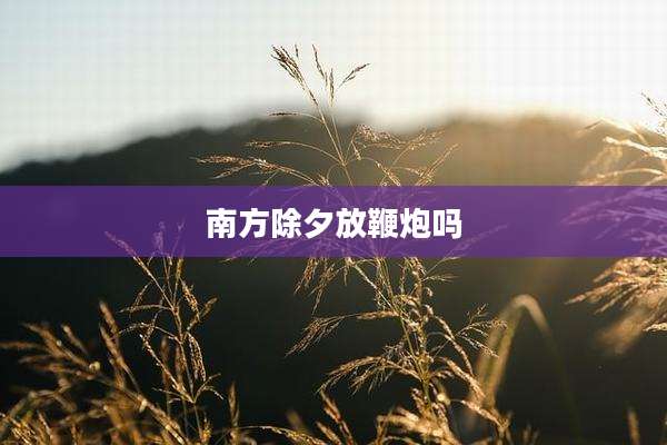 南方除夕放鞭炮吗