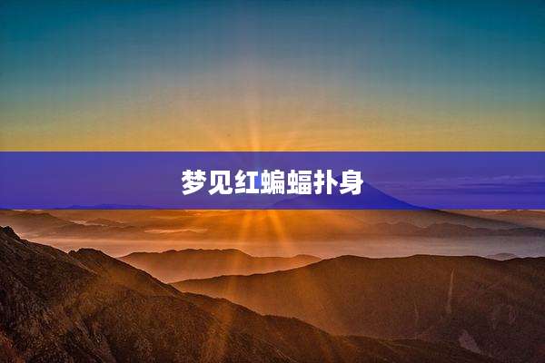 梦见红蝙蝠扑身