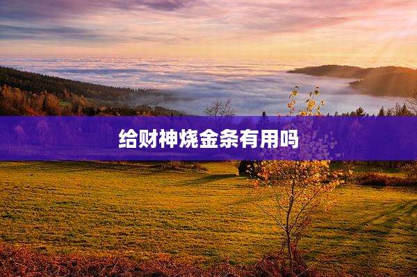 给财神烧金条有用吗