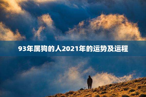 93年属狗的人2021年的运势及运程