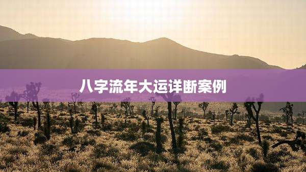 八字流年大运详断案例