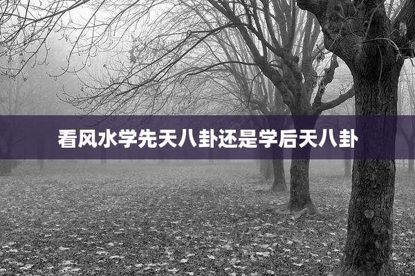 看风水学先天八卦还是学后天八卦