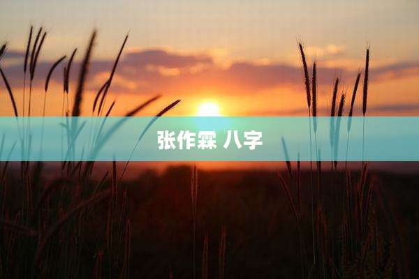 张作霖 八字