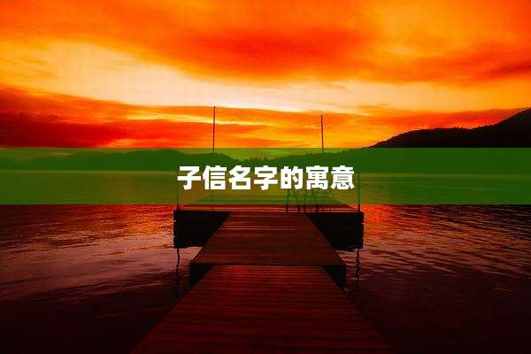 子信名字的寓意