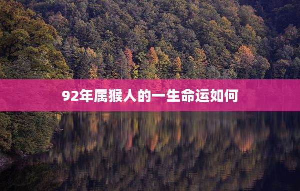 92年属猴人的一生命运如何