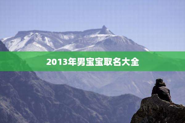 2013年男宝宝取名大全