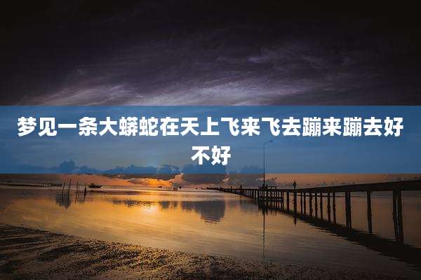 梦见一条大蟒蛇在天上飞来飞去蹦来蹦去好不好