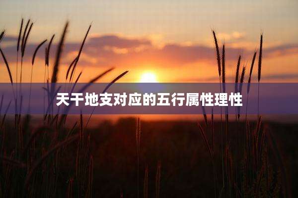 天干地支对应的五行属性理性