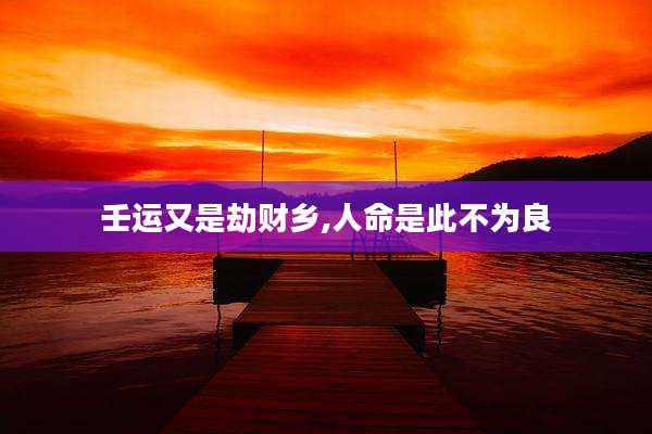 壬运又是劫财乡,人命是此不为良