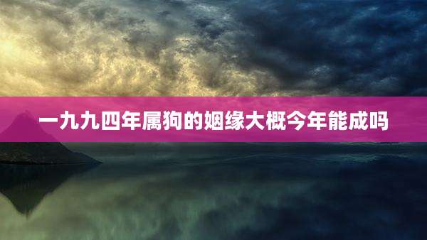 一九九四年属狗的姻缘大概今年能成吗