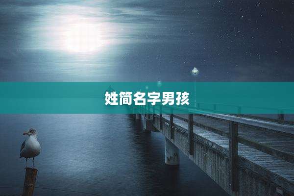 姓简名字男孩
