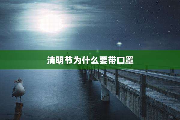 清明节为什么要带口罩