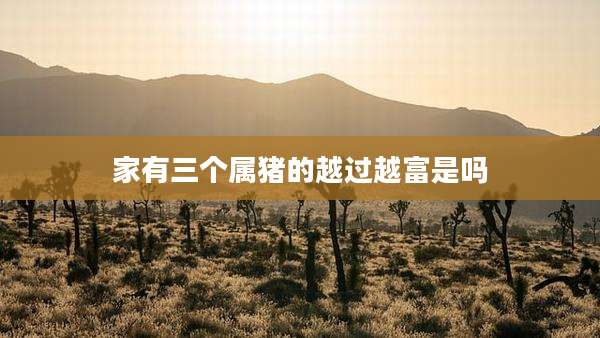 家有三个属猪的越过越富是吗