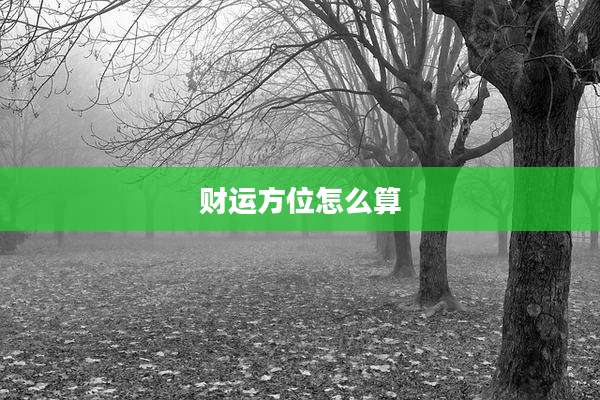 财运方位怎么算
